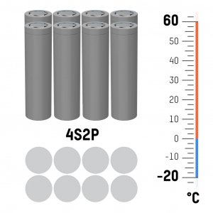 Ansmann 4S2P Akkucsomag Cellasz&aacute;m: 8 Elem- &eacute;s akkum&eacute;ret: 18650 K&aacute;bel L&iacute;tiumion 14.4 V 7000 mAh (2447-3035-20)
