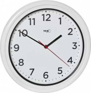 TFA Dostmann Kvarc Szabadt&eacute;ri &oacute;ra 33 cm x 52 mm Feh&eacute;r fr&ouml;ccsenő v&iacute;z ellen v&eacute;dett (60.3078.02)