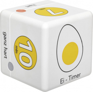 TFA Dostmann Cube Timer Ei Visszasz&aacute;ml&aacute;l&oacute; &oacute;ra Feh&eacute;r, S&aacute;rga digit&aacute;lis (38.2041.07)