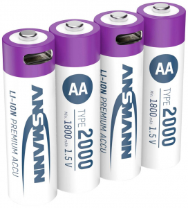 Ansmann USB-C akku L&iacute;tiumion 2000 mAh 1.5 V 4 db (1312-0036)