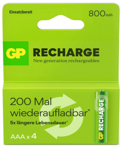GP Recharge Mikroakku NiMH 800 mAh 1.2 V 4 db (RCH80AAA004C4)