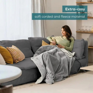 Beurer HD 81 Cord Light Grey fűthető meleg&iacute;tő takar&oacute; vil&aacute;gossz&uuml;rke (400.16)