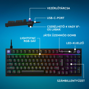 Logitech G316 X 98 mechanikus Gaming US billentyűzet fekete (920-014195)