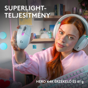 Logitech G305 X SUPERLIGHT vezet&eacute;k n&eacute;lk&uuml;li Gaming eg&eacute;r feh&eacute;r (910-007747)