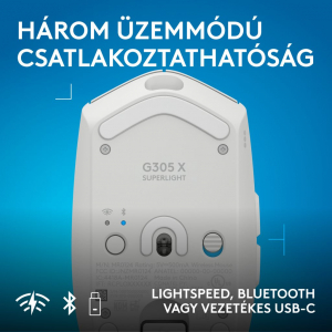 Logitech G305 X SUPERLIGHT vezet&eacute;k n&eacute;lk&uuml;li Gaming eg&eacute;r feh&eacute;r (910-007747)