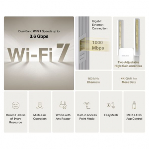 MERCUSYS ME25BE V1 BE3600 Wi-Fi 7 Range Extender