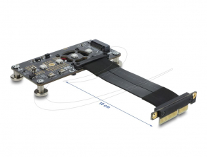 Delock PCI Express 3.0 x4 &ndash; M.2 M kulcsos adapter ventil&aacute;torral &eacute;s 10cm-es k&aacute;bellel (64357)