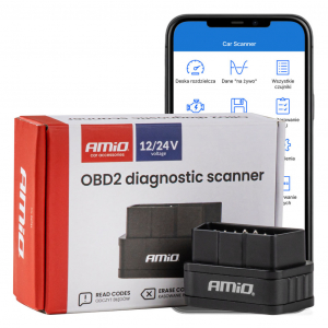 AMiO , Diagnosztikai Eszk&ouml;z OBD2, Vezet&eacute;k N&eacute;lk&uuml;li, 12/24V (0504731)