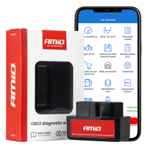 AMiO , Diagnosztikai Eszk&ouml;z OBD2, Vezet&eacute;k N&eacute;lk&uuml;li, Android/IOS/Windows, 8-18V (0504732)