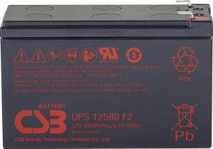 CSB Battery UPS 12580 high-rate &Oacute;lomakku 12 V 9.4 Ah &Oacute;lom-vlies (AGM) (Sz x Ma x M&eacute;) 151 x 99 x 65 mm 6,35 mm-es lapos&eacute;rintkezős dug&oacute; Karbantart&aacute;sment
