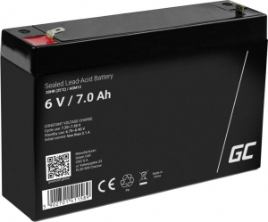 Green Cell - USV-Akku - 1 x Batterie - Sealed Lead Acid (SLA) &Oacute;lomakku 6 V 7 Ah &Oacute;lom-zsel&eacute;s (Sz x Ma x M&eacute;) 151 x 100 x 35 mm 4,8 mm-es (AGM12)