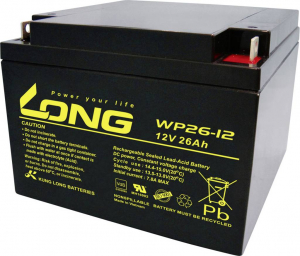 Long &Oacute;lomakku 12 V 26 Ah &Oacute;lom-vlies (AGM) (Sz x Ma x M&eacute;) 166 x 125 x 175 mm M5 csavaros csatlakoz&oacute; VDS tanus&iacute;tv&aacute;ny, Kis &ouml;nkis&uuml;l&eacute;s, Karbantart&aacute;smentes