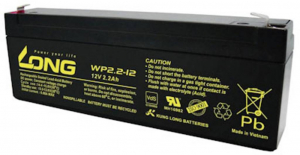 Long &Oacute;lomakku 12 V 2.2 Ah &Oacute;lom-vlies (AGM) (Sz x Ma x M&eacute;) 178 x 66 x 34 mm 4,8 mm-es lapos&eacute;rintkezős dug&oacute; VDS tanus&iacute;tv&aacute;ny, Kis &ouml;nkis&uuml;l&eacute;s, (WP2.2-12)