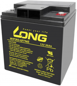 Long &Oacute;lomakku 12 V 30 Ah &Oacute;lom-vlies (AGM) (Sz x Ma x M&eacute;) 166 x 176 x 125 mm M6 csavaros csatlakoz&oacute; Ciklus&aacute;ll&oacute;, Kis &ouml;nkis&uuml;l&eacute;s, Karbantart&aacute;smentes (WP30
