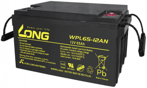Long &Oacute;lomakku 12 V 65 Ah &Oacute;lom-vlies (AGM) (Sz x Ma x M&eacute;) 350 x 179 x 167 mm M6 csavaros csatlakoz&oacute; Kis &ouml;nkis&uuml;l&eacute;s, Karbantart&aacute;smentes (WPL65-12AN-M)