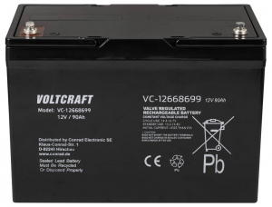 VOLTCRAFT VC-12668699 &Oacute;lomakku 12 V 90 Ah &Oacute;lom-vlies (AGM) (Sz x Ma x M&eacute;) 306 x 210 x 169 mm Karbantart&aacute;smentes, Kis &ouml;nkis&uuml;l&eacute;s (VC-16623045)
