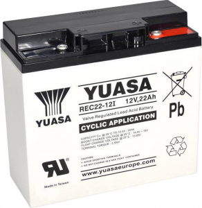 Yuasa REC22-12 &Oacute;lomakku 12 V 22 Ah &Oacute;lom-vlies (AGM) (Sz x Ma x M&eacute;) 181 x 167 x 76 mm M5 csavaros csatlakoz&oacute; Kis &ouml;nkis&uuml;l&eacute;s, Kis karbantart&aacute;si ig&eacute;ny, Ci