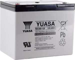 Yuasa REC80-12 &Oacute;lomakku 12 V 80 Ah &Oacute;lom-vlies (AGM) (Sz x Ma x M&eacute;) 259 x 212 x 168 mm M6 csavaros csatlakoz&oacute; Kis &ouml;nkis&uuml;l&eacute;s, Kis karbantart&aacute;si ig&eacute;ny, C