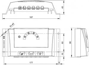 Steca Szol&aacute;r t&ouml;lt&eacute;sszab&aacute;lyz&oacute; modul 12 V, 24 V 20 A   Solarix PRS 2020 (101477)