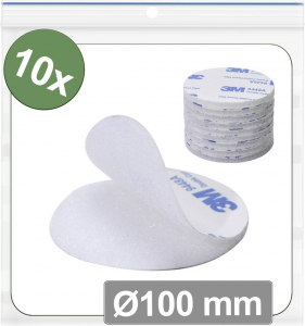 Quadrios T&eacute;pőz&aacute;r pontok Felragaszthat&oacute; Bolyhos &eacute;s horgos f&eacute;l (O) 100 mm Feh&eacute;r 10 db (25CA682)