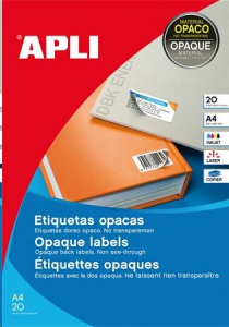 APLI 210x297 mm etikett, felülcímkézéshez (tökéletes fedés) 20 darab (LCA11709)