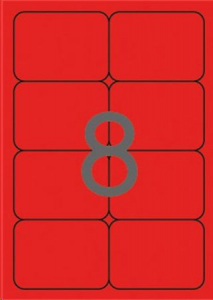 APLI 99.1x67.7 mm etikett, kerek&iacute;tett sark&uacute;, neon piros 160 darab (LCA2876)