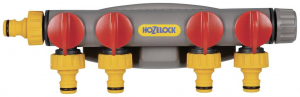 Hozelock 4 utas eloszt&oacute; 12 - 15 mm (1/2) O Szab&aacute;lyoz&oacute; szeleppel (2150R0000)