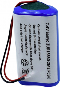Sanyo Speci&aacute;lis akku 18650 K&aacute;bel L&iacute;tiumion 7.4 V 2420 mAh 1 db (2/UR18650-ZM2 PCBK)