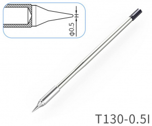 Atten Forraszt&oacute;hegy Hegyes forma Hegy m&eacute;ret 0.5 mm Cs&uacute;cs hossza 26 mm Tartalom, tartalmi egys&eacute;gek rendel&eacute;senk&eacute;nt 1 db (T130-0.5I)