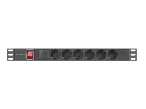 Lanberg PDU 19" 1U 16A 6x 230V 2m rack eloszt&oacute; fekete (PDU-06F-0200-BK)