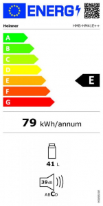 HEINNER Minib&aacute;r 41l hűtőszekr&eacute;ny feh&eacute;r (HMB-HM41E++)