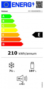 HEINNER alulfagyaszt&oacute;s v&iacute;zadagol&oacute;s hűtőszekr&eacute;ny ez&uuml;st sz&iacute;nű (HC-HS268SWDE++)
