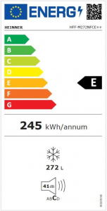 HEINNER fagyaszt&oacute; szekr&eacute;ny feh&eacute;r (HFF-M272NFCE++)