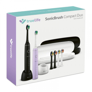 TrueLife Compact Duo elektromos fogkefe 2db fekete &eacute;s lila