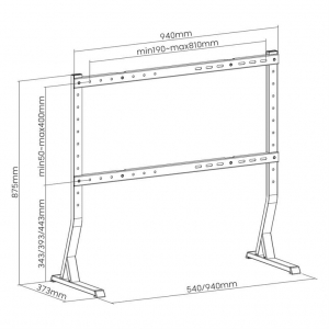Gembird TV &aacute;llv&aacute;ny 45" - 90" fekete (TVS-D90F-01)