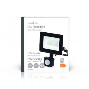 Nedis mozg&aacute;s&eacute;rz&eacute;kelős LED reflektor 20W (LLFLP16BLK)