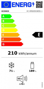 HEINNER alulfagyaszt&oacute;s v&iacute;zadagol&oacute;s hűtőszekr&eacute;ny fekete (HC-HM260DGWDE)
