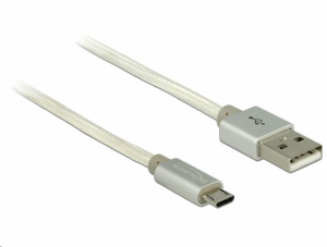 Delock 83916 USB-A apa > USB micro-B apa kábel 1m fehér