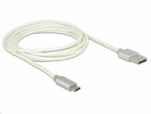 Delock 83917 USB-A apa > USB micro-B apa kábel 2m fehér