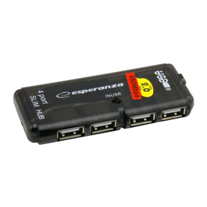 Esperanza EA112 USB 2.0 HUB 4 portos fekete