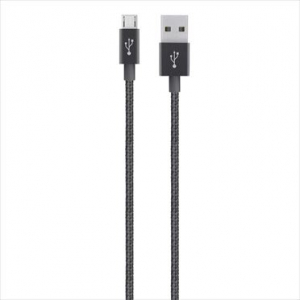 Belkin MIXIT Metallic Micro-USB - USB adat/töltőkábel 1.2m fekete  (F2CU021bt04-BLK)