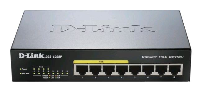 D-Link DGS-1008P/E  10/100/1000Mbps PoE 8 portos switch