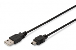 Assmann USB A -> Mini USB B összekötő kábel 1m (AK-300108-010-S)