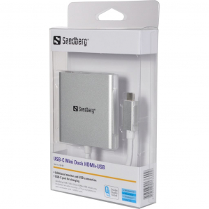 Sandberg USB-C HDMI+USB Mini dokkoló (136-00)
