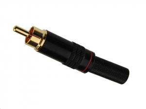 KáCsa RP-29GBT RCA dugó, fekete ház, arany hegy, teflon, 7 mm /db