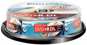 Philips DVD+R 8.5GB 8X Doublelayer DVD lemez hengeres 10db/cs