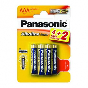 Panasonic 1.5V Alkáli AAA ceruza elem Alkaline Power (6db / csomag)  (LR03APB/6BP4+2)