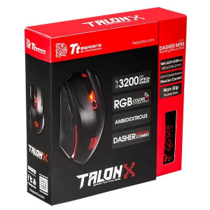 Thermaltake Tt eSports TALON X Gaming Gear Combo optikai egér+egérpad fekete (MO-CPC-WDOOBK-01)