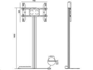 Multibrackets padl&oacute; &aacute;llv&aacute;ny 180 Single LCD/PLAZMA/LED konzol 24-63" fekete  (7350073732425)