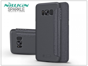 Nillkin Sparkle Samsung G955F Galaxy S8 Plus oldalra ny&iacute;l&oacute; flipes tok fekete (NL138551)